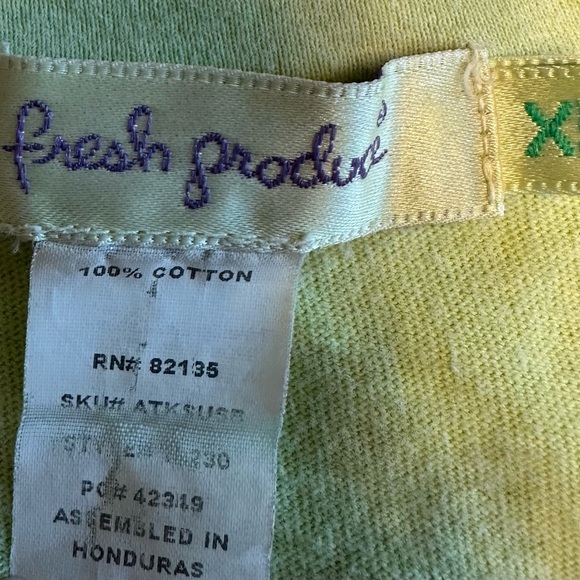Fresh Produce. Green and Brown V -Neck tank top. Some fabric discolorations. - Picture 2 of 6